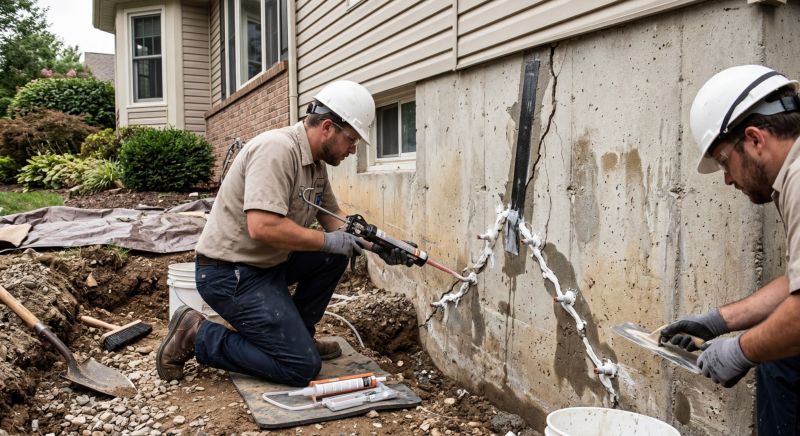 Foundation Crack Sealing in Yorktown, VA