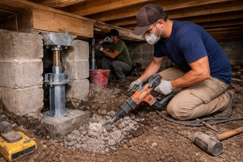 Foundation Pier Repair in Yorktown, VA