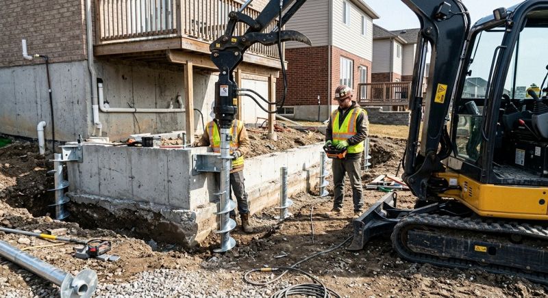 Helical Piers Installation in Yorktown, VA