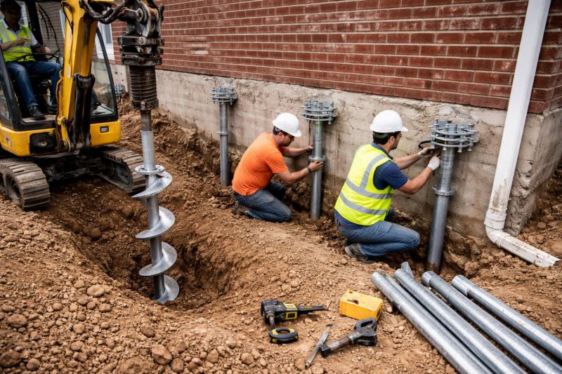 Helical Piers Installation in Yorktown, VA