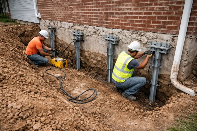 Helical Piers Installation in Yorktown, VA