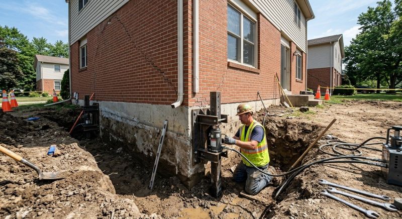 Sinking Foundation Repair in Hudgins, VA